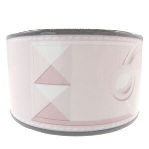 Hermes Emaile Bangle TGM Metal Pink Black Bracelet 0014
